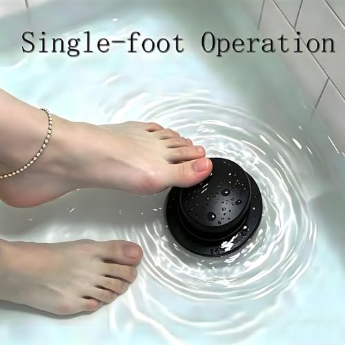 Universal Matte Black Tub Drain and Overflow Kit - Complete 2-Hole Tip-Toe Trim Set with Easy Installation & Fine/Coarse Threads