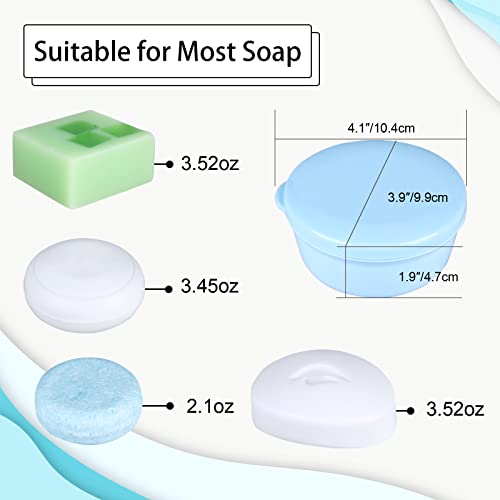 Round Travel Soap Case 2Pcs Portable Plastic Soap Container for Shampoo Bar | Plastic Soap Holder with Leak-Proof Lid for Bathroom Shower Gym (Blue) - color: Blue