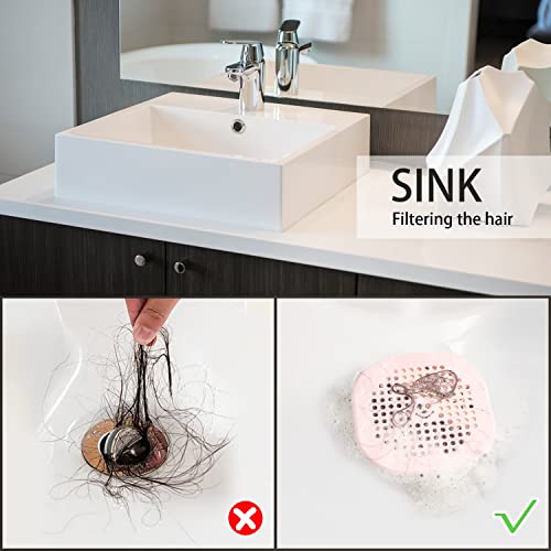 2 Pack Drain Hair Catcher Sturdy Silicone Shower Drain Protector Sink Drain Strainer Hair Stopper for Shower Kitchen Bathroom Tub Orange - color: Orange