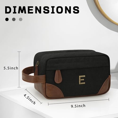 Personalized Toiletry Bag for Men - Initial Custom Travel Dopp Kit, Waterproof Shaving Bag with Large Capacity for Travel Essentials, Birthday Gifts for Him Dad Husband Boyfriend (E) - style: E