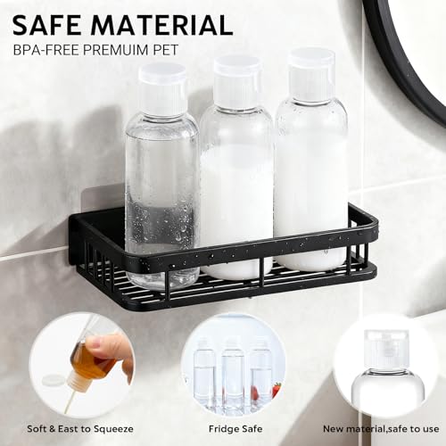 5 Pack 3.4 oz Travel Bottles for Toiletries, TSA Approved Leak Proof Refillable Travel Size Containers, Clear Plastic Shampoo Bottles for Lotion Conditioner - color: Clear cap