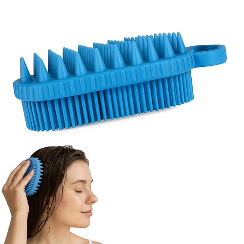 Multi-Function Silicone Scalp Scrubber and Shampoo Brush Soft Scalp Massager for Exfoliation, Dandruff Removal, Relaxation, Supports Circulation & Growth, Scalp Brush Comfy for Wet & Dry Use in Shower