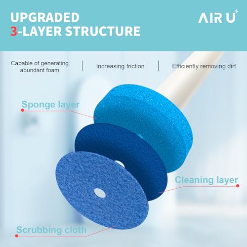 AIR U+ Disposable Toilet Brush, Toilet Bowl Cleaning System with 24 Count Wand Refill, Clean Brush Starter Kit with 1 Toilet Wand, 1 Storage Caddy and 1 Fragrant Tablet (1 + 24) - color: 1 + 24