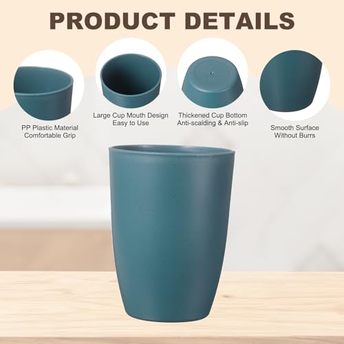 uxcell 2 Pcs Simple Toothbrush Cup, 3 x 3 x 4.1 Inch Bathroom Tumbler Reusable Plastic Cup Set for Storing Toothpaste Toothbrushes Combs Water Beverages, Dark Blue - color: Dark Blue