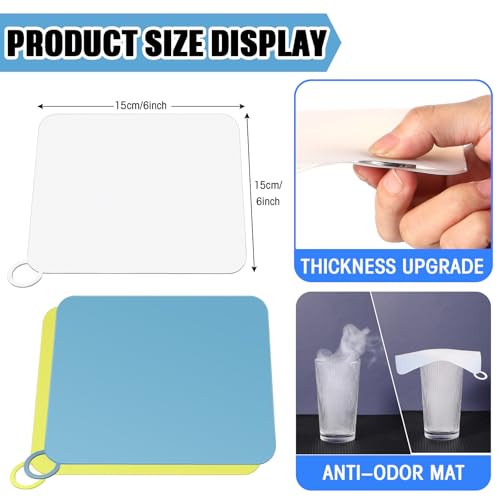 Yinkin 6 Pcs Drain Covers to Keep Bugs Out Silicone Shower Floor Tub Stoppers Bathtub Drain Stoppers Sewer Anti-Odor Mats Deodorizing Plugs for Bathroom(6 x 6 Inch,Square,Blue, Yellow and White) - color: Blue Yellow and White, size: 6 x 6 Inch, style: Squ