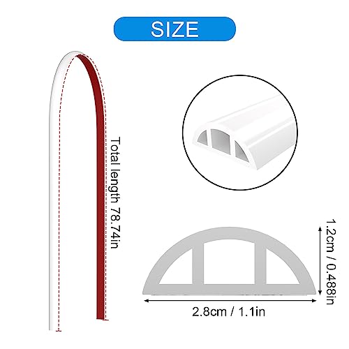 78 Inch Shower Threshold Water Dam Collapsible Arch Shaped 0.47" Tall White Shower Stopper Barrier and Stop Water Keep Dry and Wet Separation Suitable for Bathroom and Kitchen - color: Arch - 0.47" H - White