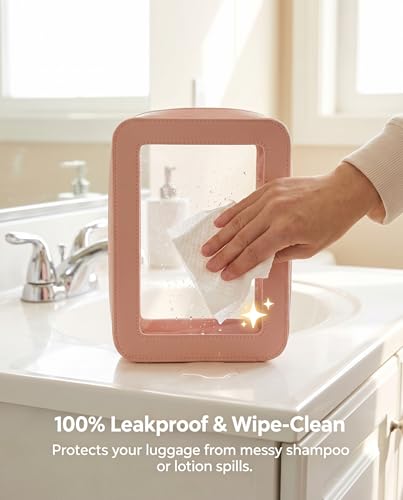 LETGO Clear Makeup Bag, TSA Approved Toiletry Organizer With Zipper, Fit Carry-on Travel Essentials, Cosmetic Bag for Women Men (O-Pink) - color: O-Pink
