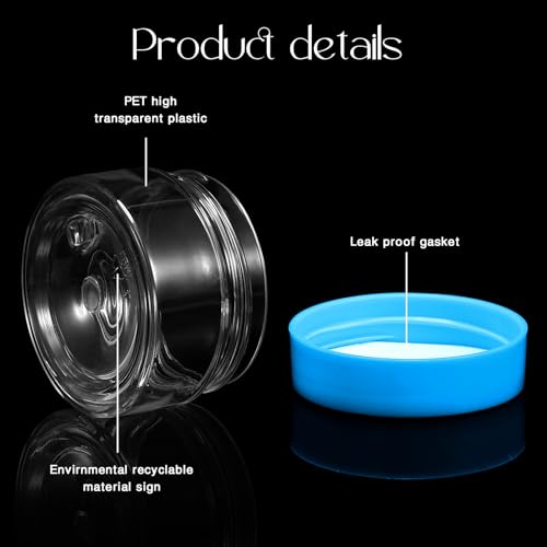 Patelai 4 Pieces Round Wide-mouth Leak Proof Plastic Container Jars with Lids for Travel Storage Makeup Beauty Products Face Creams Oils Salves Ointments DIY Making(1 Ounce,Blue) - color: Blue, size: 1 Ounce