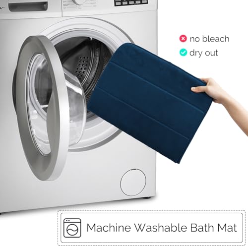 Bathroom Rugs Set 3 Piece Memory Foam Bathroom Mat Set Non-Slip Extra Absorbent Shaggy Soft Bath Mat,Machine Washable Bathroom Carpets for Bedroom,Haze Blue - color: Haze Blue
