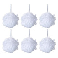 Bath Sponge Loofah Shower Pouf White Mesh Shower Puff Pack of 6 (35g/pcs)