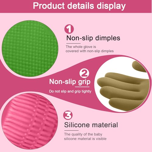 Rubber Gloves for Cleaning with Long Cuffs Waterproof Dishwashing Household Gloves with Grip for Kitchen Bathroom - color: 3PC-Multicolor, size: Medium