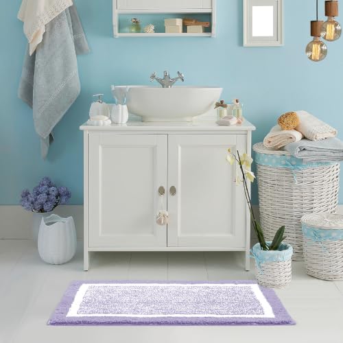 CozeCube Bath mats for Bathroom Non Slip, Fluffy Absorbent Microfiber Bath mat Washable, Aesthetic Bathroom Rugs, Cute Purple Bath mat, Lavender, 32" x 20" - color: A-lavender, size: 2'8" x 1'8" (Rectangular)