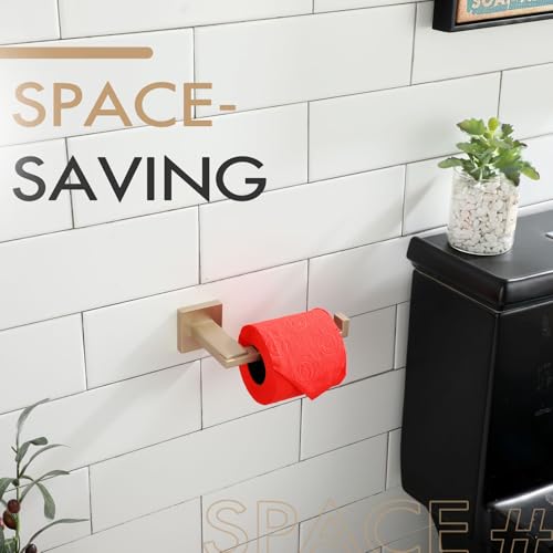 KOKOSIRI Toilet Paper Holders Champagne Bronze Bathroom Tissue Roll Holder for Mega Rolls Organization and Storage, Stainless Steel Wall Mount B2006CPG - color: Champagne Bronze