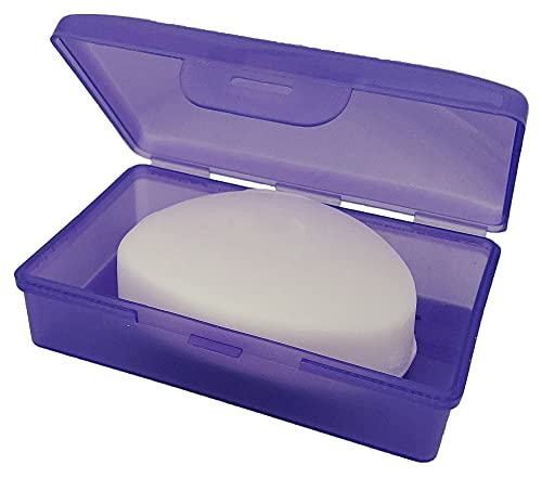 American Comb: Soap Box - Made in The USA - Travel Soapbox with Hinged Lid and Secure Latch Durable Storage Container - Purple - color: Purple