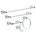 Franklin Brass 5-Piece Polished Chrome Bathroom Set (2) Towel Racks, Ring, Toilet Paper Holder, Hook | Kinla Bath Accessories - color: Polished Chrome, style: 5-Piece Bath Accessory Set