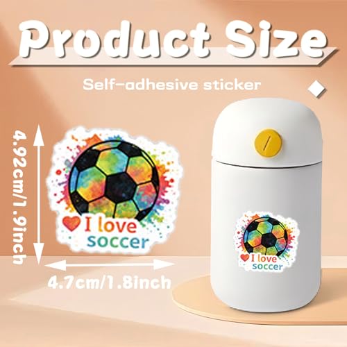 100 Pcs World Cup Football Soccer Stickers Soccer Sports Sticker Set for Adults Men Vinyl Waterproof Stickers for Water Bottles Laptops Bike Car Motorcycle Skateboard - style: Soccer02