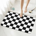 Black and White Checkered Print Bath Mat Rugs 15.7x23.6 in, Checkerboard Diatomaceous Earth Bathroom Rug Rubber Non-Slip Bathroom Mat for Bathroom Kitchen Floor, Tub and Shower Sink - color: Checkered #02