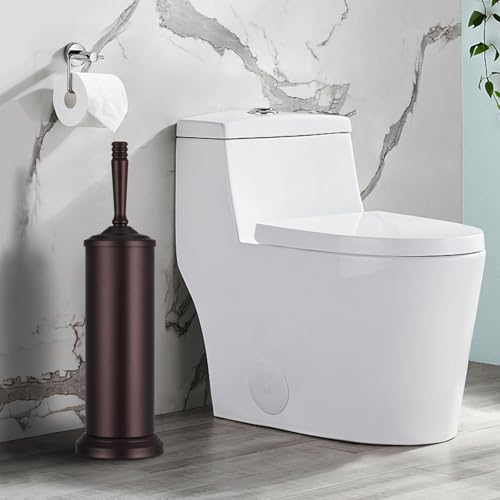 Bronze Toilet Brush and Holder Set, Stainless Steel Toilet Brush for Bathroom,Heavy Duty Bronze Toilet Bowl Brush and Holder,Deep Cleaning Modern Toilet Cleaner Brush -Space Saving, Covered Brush - color: Bronze