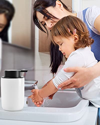 BosilunLlife Lotion Pump Dispenser - Bathroom Soap Dispenser White Kitchen Dish Soap Ceramic Small Liquid Soap Dispenser for Bathroom Lotion Hand Pump Dispenser - color: White-liquid Pump