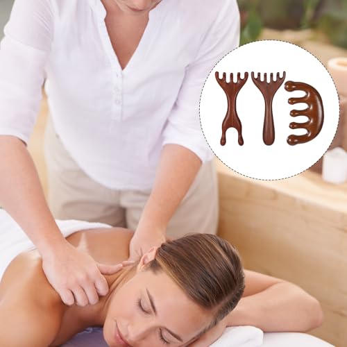 Xthrotsenk 3 PCS Scalp Massager Hair Growth Wooden Gua Sha Hair-Massager Comb Scalp Massager Manual Scalps Massagers Scalps Tool for Women Man Hairs Promoting Hairs Growth
