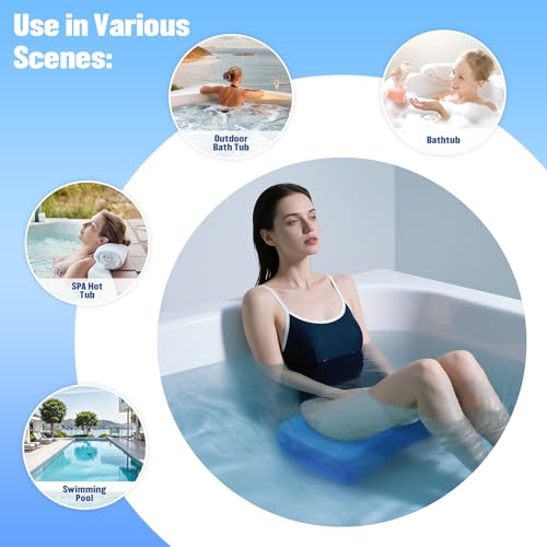 Hot Tub Booster Seat for Adults, Weighted Spa Cushion with Non-Slip Bottom, Quick Dry 4D Air Mesh Hot Tub Pillow Accessories for Indoor and Outdoor