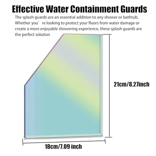 Shower Splash Guards for Bathrooms, 2 Pack, 8.3" x 7.1", Water Barrier, Easy Install