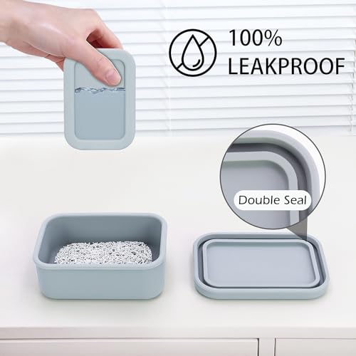 AIDIMMING Leak Proof Silicone Travel Soap Case with Drain Pad, Compact Bar Soap Container with Lid, Portable Soap Holder for Standard Bar Soap & Handmade Soap, Travel Camping Gym (Light Gray) - color: Light Gray