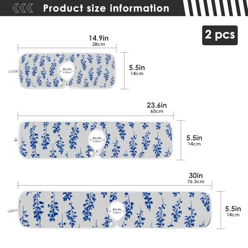 Small Bluebonnet Flower Watercolor Bluebonnets Sink Mat for Faucet Sink Splash Guard Faucet Handle Drip Catcher for Kitchen Bathroom Absorbent Microfiber Dish Drying Mat with 1 Hole 2pcs L - color: Small Bluebonnet Flower Watercolor Bluebonnets, size: 30x