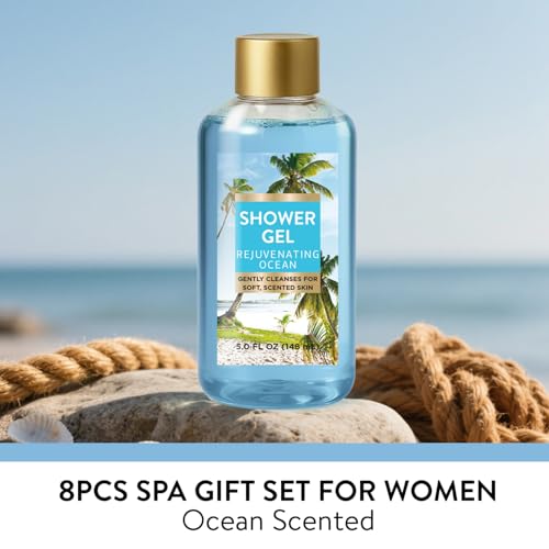 Spa Luxetique Gifts for Women 8pcs Refreshing Ocean Gift Set for Women Bath and Body Works Gift Set Spa Gifts for Womens Get Well Birthday Gifts for Womens Wife Girlfriend Grandma