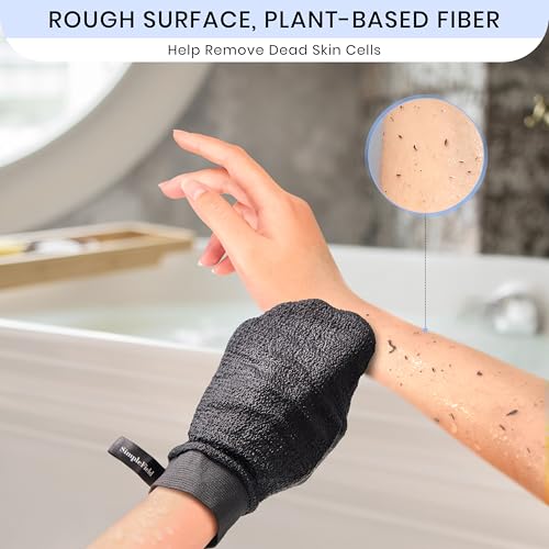 SimpleField Korean Exfoliating Mitt for Remove Dead Skin. 100% Viscose Deep Kessa Exfoliating Glove for Body Scrub, Keratosis Pilaris and Self Tanning Removal. Easily Smooth Skin Surface. (1 Piece) - style: 1 Piece