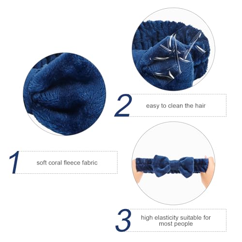 Semato Bachelorette Party Favor Set - Bride & Bridesmaid Spa Headbands (1 Bride + 7 Navy Blue) - color: 1 bride+ 7 navy blue