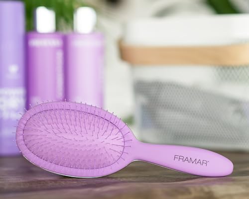 Framar Detangling Brush for Curly Hair – Hair Brushes for Women, Wet Hairbrush For Women, Hairbrushes, Purple Hair Brush Detangler, Reduces Breakage, Frizz and Static – Purple - color: Purple