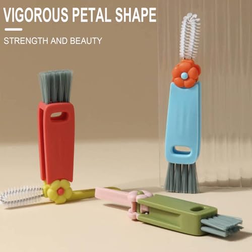 3 in 1 Cup Lid Cleaning Brush, 2026 New Multifunctional Crevice Cleaner Set, Portable Silicone Brush for Baby Bottle Gaps & Tight Spaces, Home Kitchen Cleaning Tool (B-Green) - color: B-green