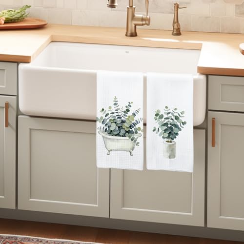 Eucalyptus Bathtub Toilet Paper Roll Hand Towels Set of 2 | Eucalyptus Gifts - color: eucalyptus