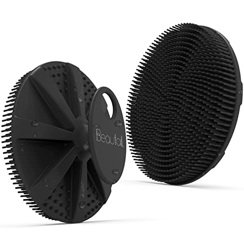BEAUTAIL Silicone Body Scrubber, Gentle Exfoliating Shower Brush for Body | Hygienic Silicone Loofah, Easy-Grip Handle, Soft Bath Essential Scrubber for Sensitive Skin, Women, Men & Kids, 1 Pack, Black - color: Black 1 Pc