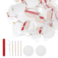 100 Pack Wedding Bathroom Basket Supplies Essentials for Guests - Travel Cleaning Kit for Hotels with Bamboo Cotton Swabs, Nail File, Makeup Pads, Dental Floss