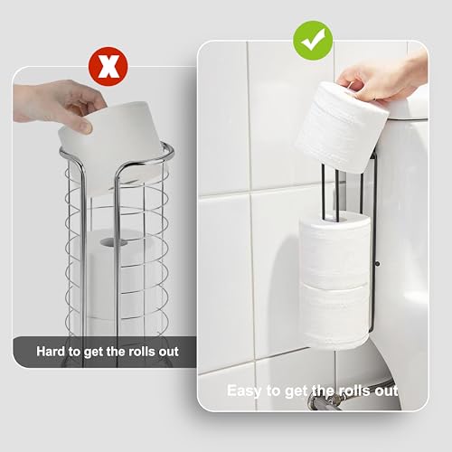 Black Toilet Paper Holder with Storage Extra 3 Roll Tissue, Over The Tank Toilet Paper Roll Holder Wall Mount, Matte Black Camper Accessories Tissue Holder, Small Bathroom Essential for New Home, 1Pcs - color: Black, 1pcs, 12.99in