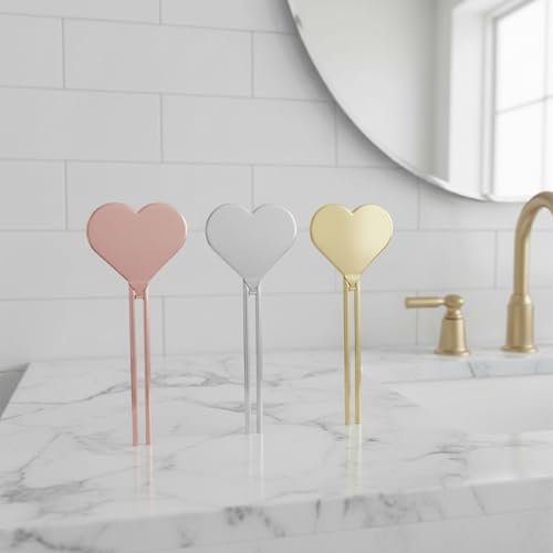3 Pcs Metal Manual Toothpaste Squeezer Heart Metal Tube Squeezer Rolling Key Tube Key Squeezer Hand Cream Key for Bathroom Cosmetic Aids Accessories (Gold, Silver, Rose Gold)