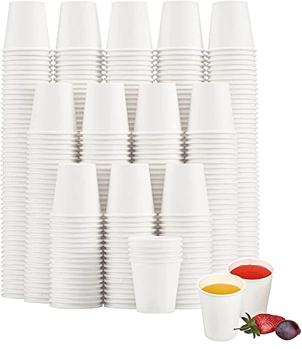 SIUQ 1200 Pack 3 oz Paper Cups, Small Disposable Bathroom Mouthwash Cups, Mini White Paper Espresso Cups 3 Ounce for Parties, Bathroom, Picnics, Travel and Events - color: 1200pack-3oz