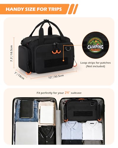 Tactical Travel Toiletry Bag for Men, Extra Large Dopp Kit Organizer | Large Toiletry Bag with Dual Way Zippers, Tactical Design, Wet & Dry Separation,Travel Hygiene Bag for Shaving Grooming