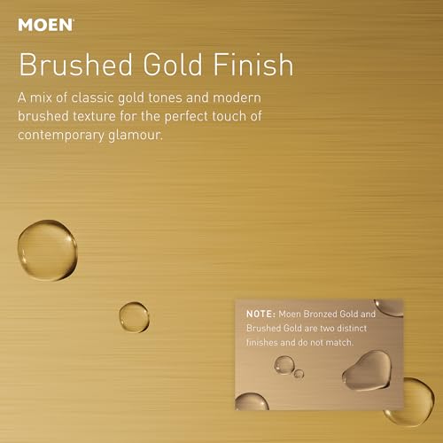 Moen Brushed Gold Push-N-Lock Tub and Shower Drain Kit with 1-1/2 Inch Threads, Plug and Overflow Cover, T90331BG - color: Brushed Gold, size: 1.5 Inches (Pack of 1)