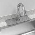 Kitchen Faucet Sink S0plash Guard, Silicone Faucet Water Catcher Mat, Sink Draining Pad Behind Faucet, Rubber Drying Mat For Kitchen & Bathroom Countertop Protect (Black)
