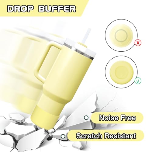 WUQID Silicone Boot Sleeve Compatible with Hydro Flask Travel Tumbler with Handle 32oz&40oz and 12-24oz Hydroflask Bottle & Stanley 20 30 40oz Tumbler, Fit 2.83-2.95in Bottom, Anti-Slip Bottle Cover - color: Pomelo