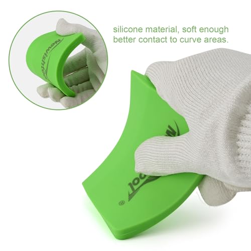NEWISHTOOL Soft Silicone Squeegee, Small V-Blade Scraper for Window Film Application & Water Removal, 2 PCS PPF Squeegee for Car Paint Protective Film Installation - color: Green