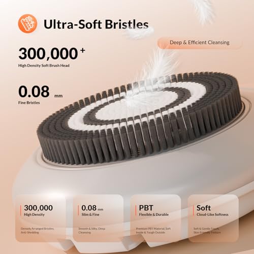 Electric Back Scrubber for Shower, 7'' Large Back Scrubber for Shower Wall, 3 Speed Adjustment Exfoliating Brush for Back Cleansing, Exfoliating - color: White