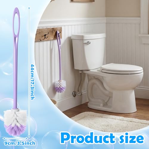 12 Pcs 17.3 Inch Purple Toilet Brush Bulk with Hook Hole Long Handle Toilet Bowl Cleaner Scrubber for Bathroom Household Cleaning Supplies Christmas Home Gifts - color: Purple