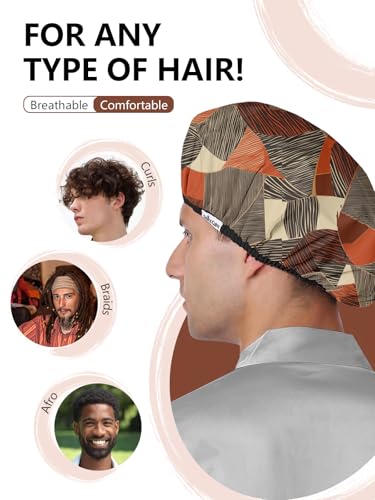Years calm Shower Cap for Men, Waterproof Reusable Hair Cap with Dual-Layer Design, Reversible Double-Sided Use, Stretchable Elastic Band, Comfortable Fit for Shower, Gym, Hair Care & Travel - color: Red and gray