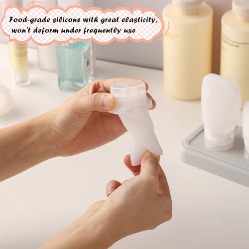 6 Pack Tiny Silicone Condiment Squeeze Bottles Small Salad Dressing Bottles to Go Travel Salad Dressing Containers for Lunch Box 60ml/2 oz Travel Sauce Bottle with Labels - size: 2 fl oz (60 ml)