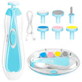 Qunlions life Baby Nail Trimmer Electric, 6 in 1 Rechargeable Baby Nail Clippers Manicure Set Grooming Kit for Toddler Infant or Adults (Blue) - color: Rechargeable-blue