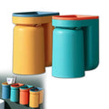 Toothbrush Holder Wall Mounted with Cup,2-in-1 Toothbrush Holders & Cups Set,Inverted Design for Easy Cleaning and draining,Stick-on Toothbrush Holder for Bathroom (Green+Yellow) - color: Green+yellow